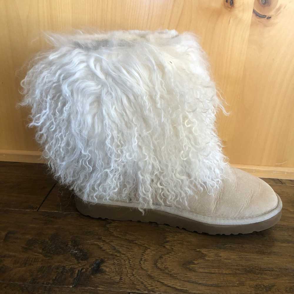 Ugg MONGOLIAN SHEEPSKIN CUFF SHORT Boots 7 fur An… - image 7