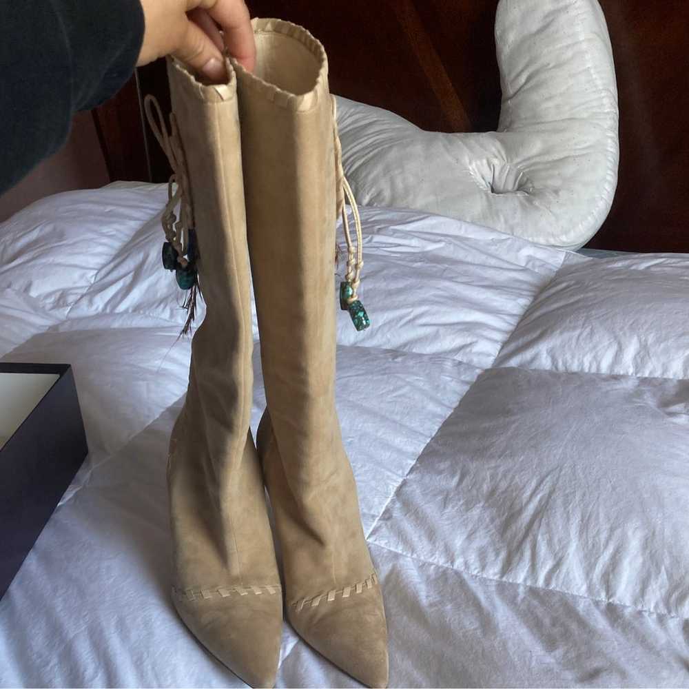 Jimmy Choo 36.5 Camel Suede boots - image 2