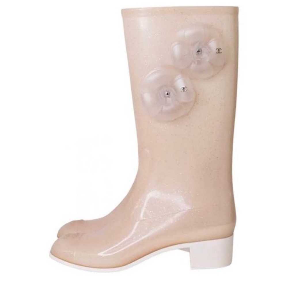 CHANEL CAMILLIA RAIN BOOTS - image 1