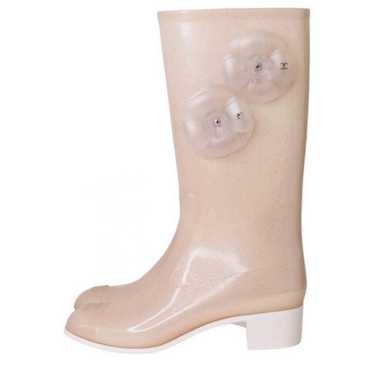 CHANEL CAMILLIA RAIN BOOTS - image 1