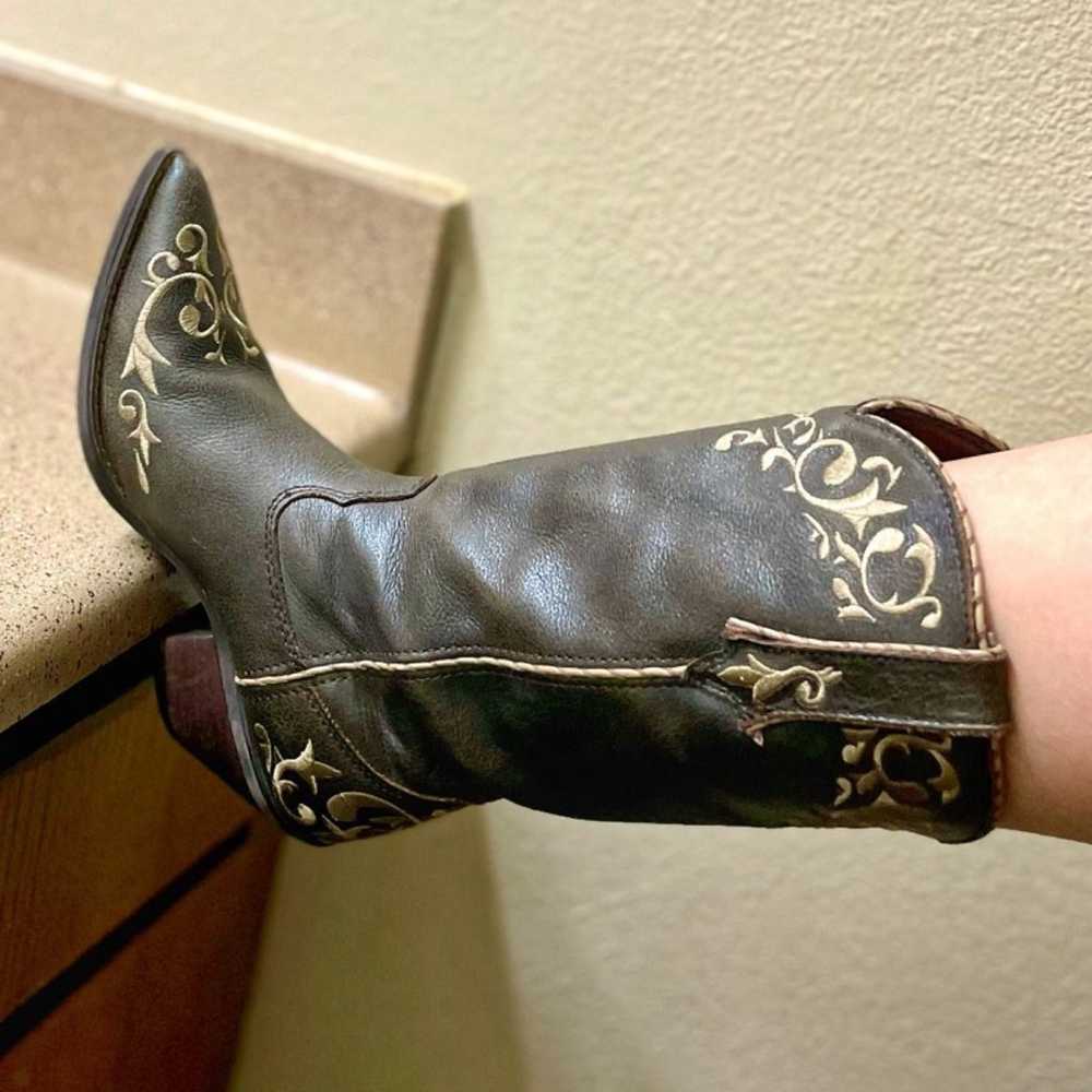Justin Womens Brown Black Cowboy Boots - image 3