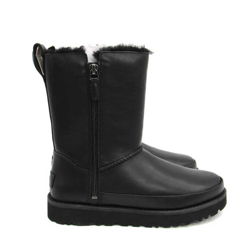 UGG CLASSIC ZIP SHORT WOMEN'S LEATHER BOOTS IN BL… - image 2