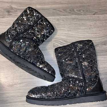 UGG Black / Silver Sequin Boots