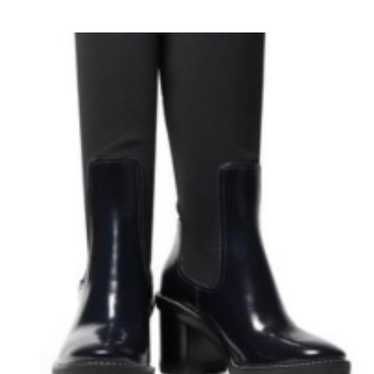 Tory Burch Preston Lug Black and Navy Boots - image 1