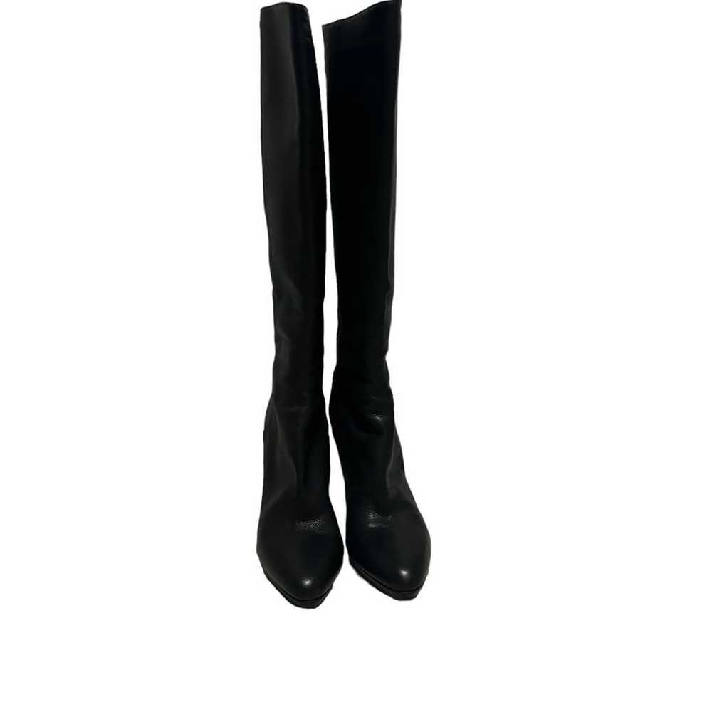 JIMMY CHOO GRAND KNEE HIGH BOOTS BLACK GRAINED LE… - image 2