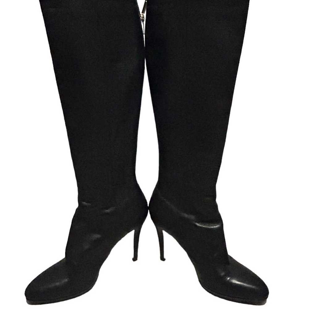 JIMMY CHOO GRAND KNEE HIGH BOOTS BLACK GRAINED LE… - image 3