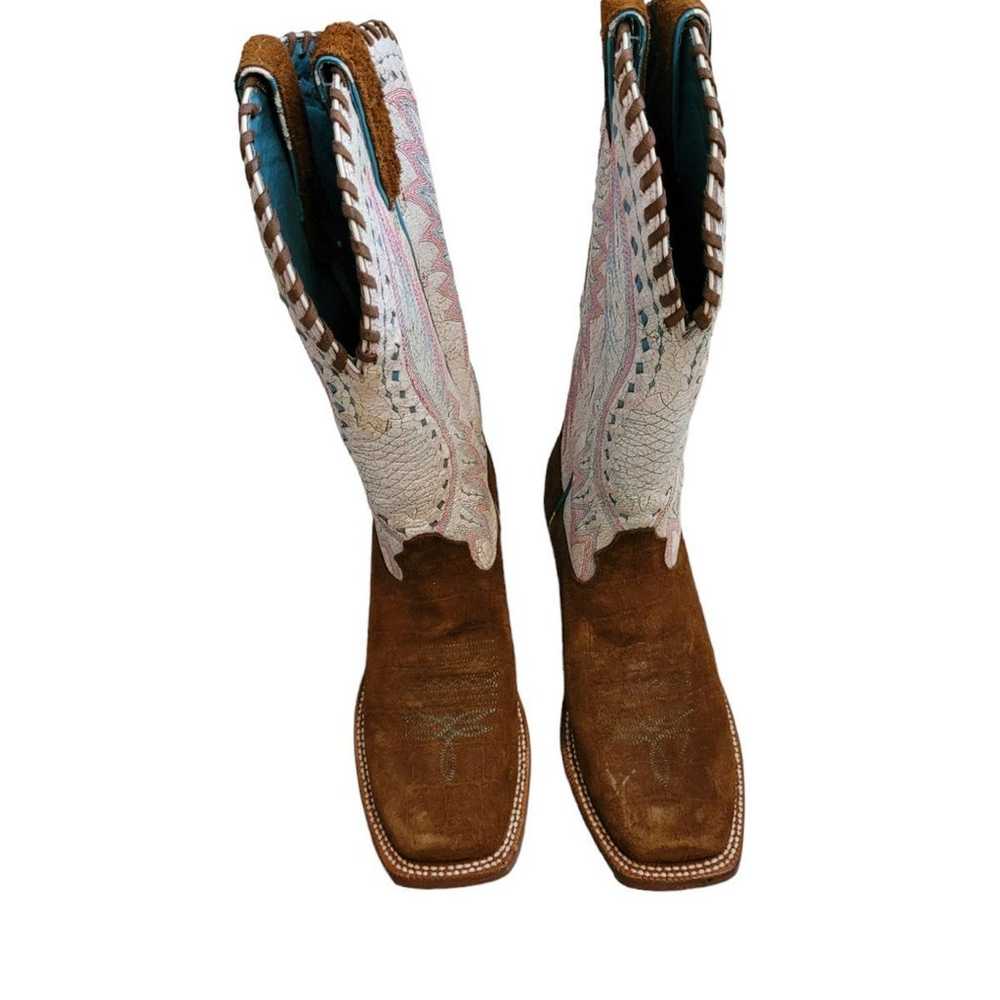 Women's Ariat Brown Dervy Square Toe Cowboy Boots - image 1