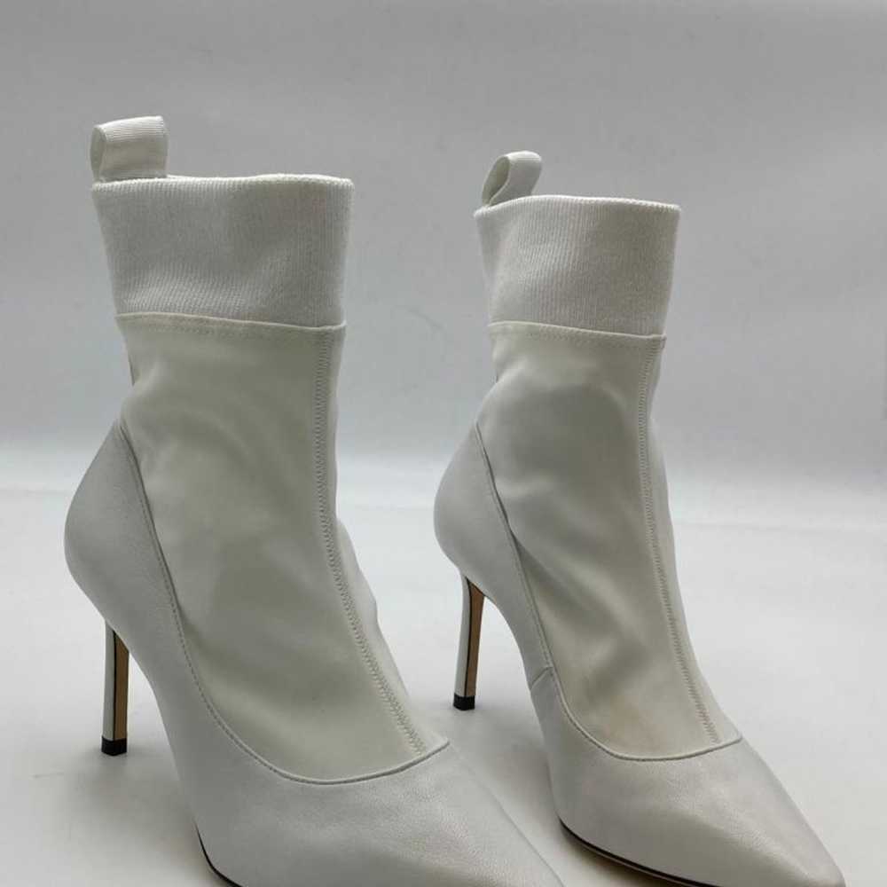 JIMMY CHOO Brandon white sock heeled ankle boots - image 1
