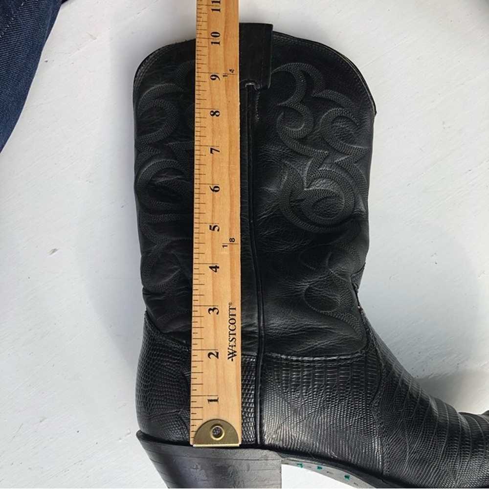 Nocona made in USA Black Leather Western Cowboy B… - image 11