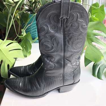 Nocona made in USA Black Leather Western Cowboy B… - image 1