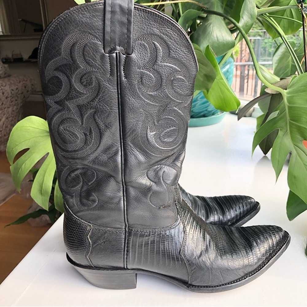 Nocona made in USA Black Leather Western Cowboy B… - image 7