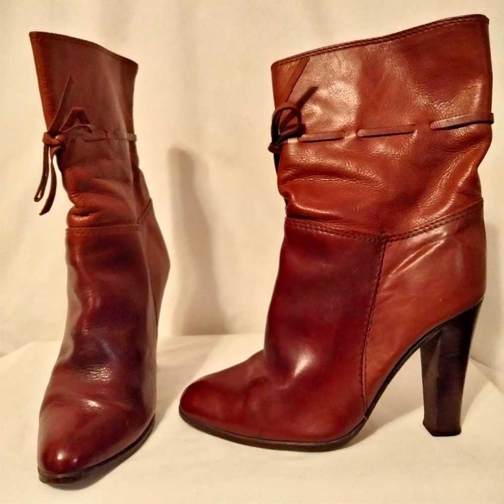 Hana Mackler Cognac 100% Genuine Leather Ankle Bo… - image 1