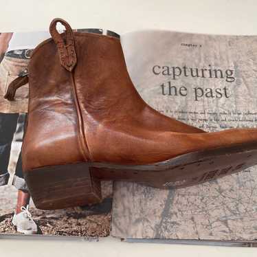 WE the FREE Wesley Tan Leather Ankle Boots from Fr