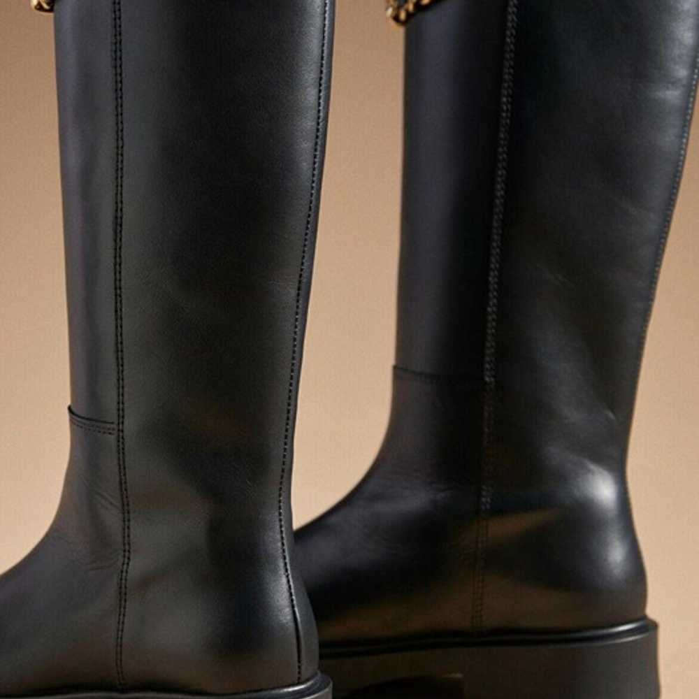 Anthropologie Alohas Black Leather Pier Boots Wit… - image 4