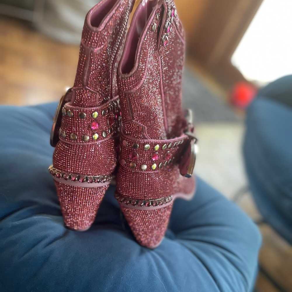 Pink rhinestone cowgirl boots - image 2