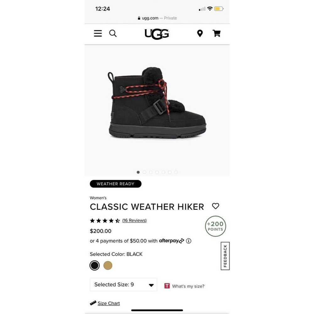 UGG Women's Classic Weather Hiker Black Shearling… - image 2