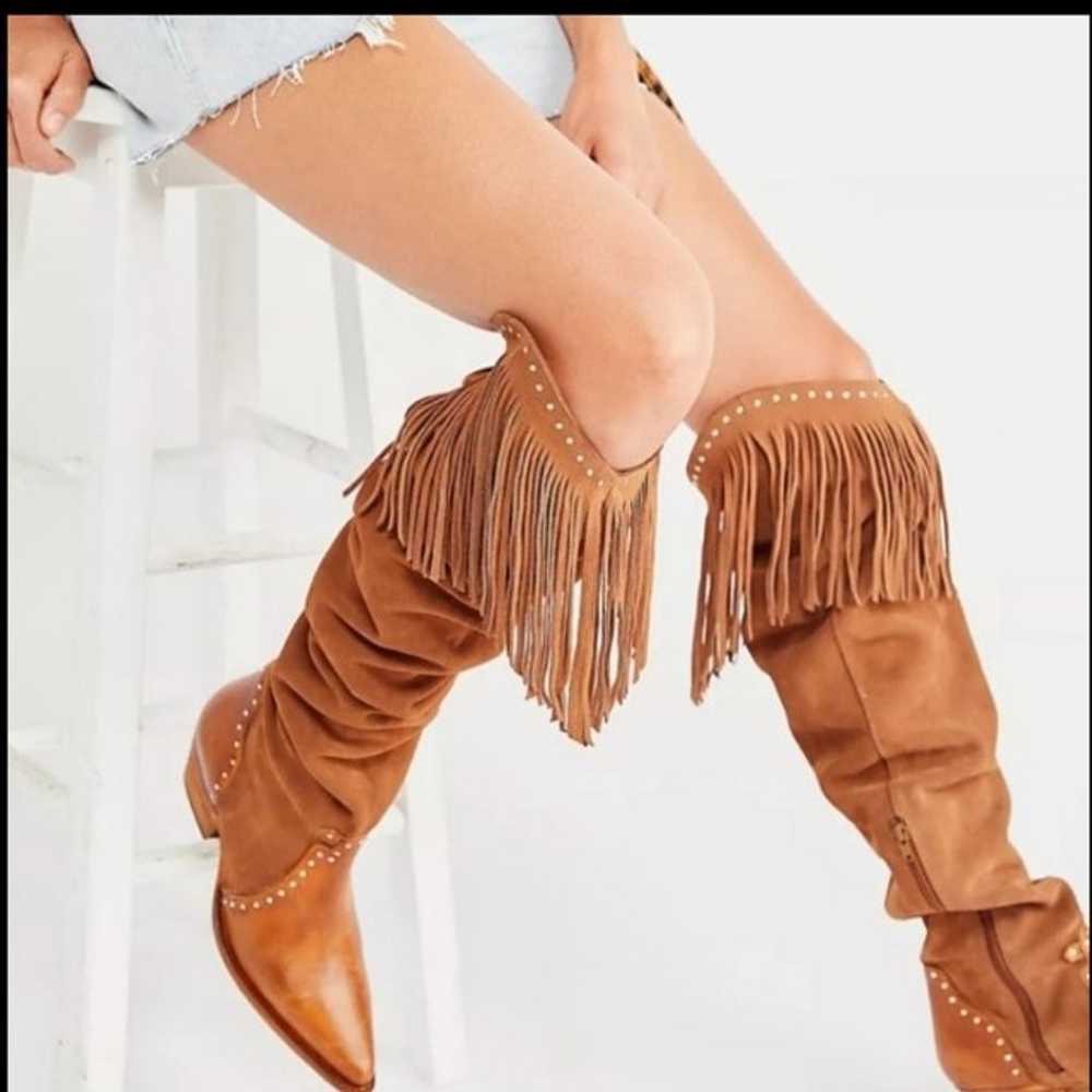 Free People Sage Fringe Over-The-Knee Boots NEW - image 1