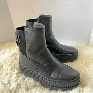 Puma Fenty Chelsea Sneaker Boots Leather Black Si… - image 1