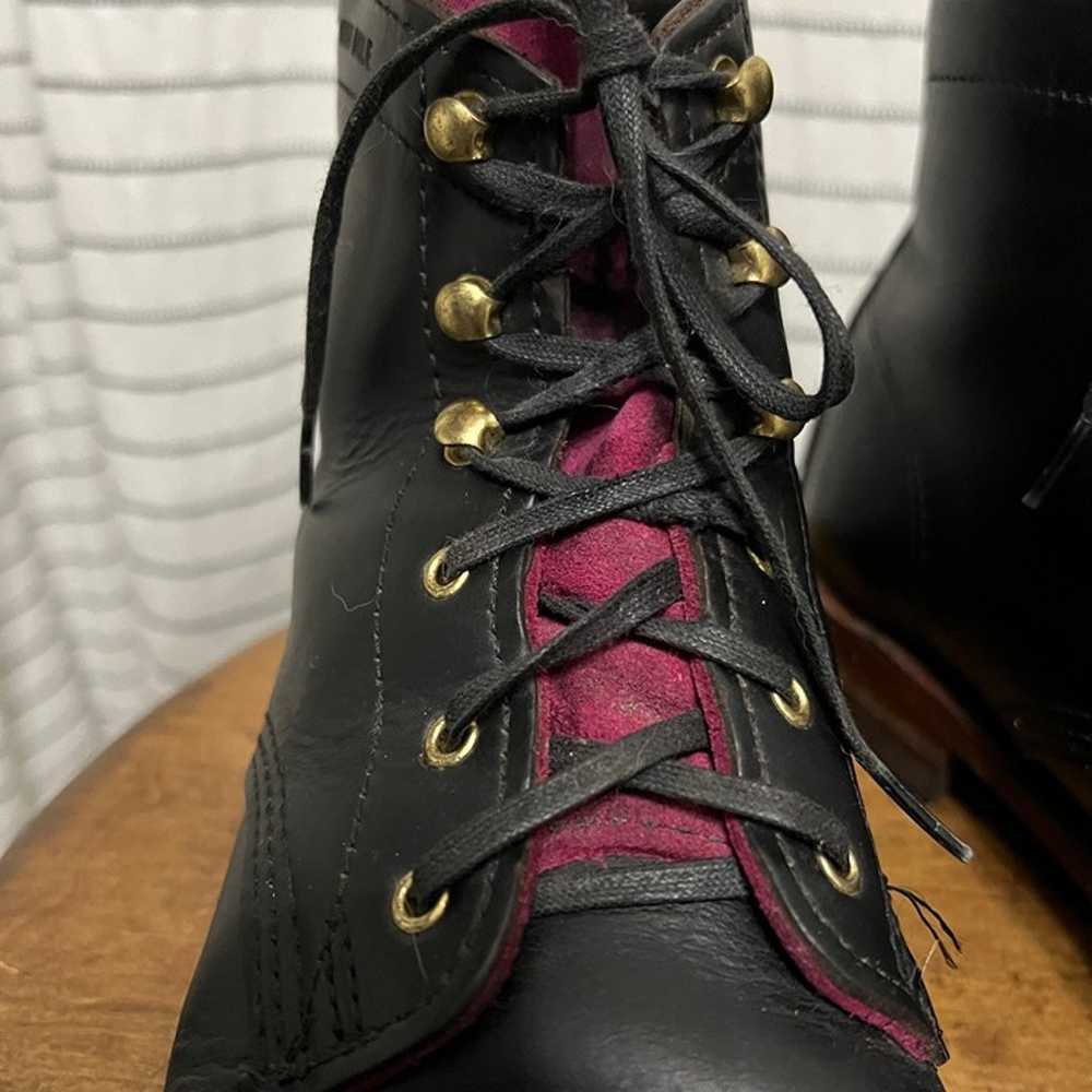Wolverine 1000 mile black leather boots, rare pin… - image 7