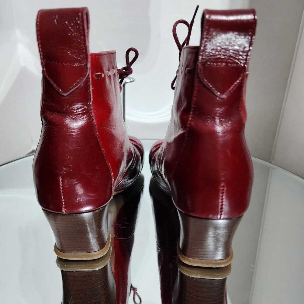 John Fluevog Red Leather Bootie Size 7 - image 6