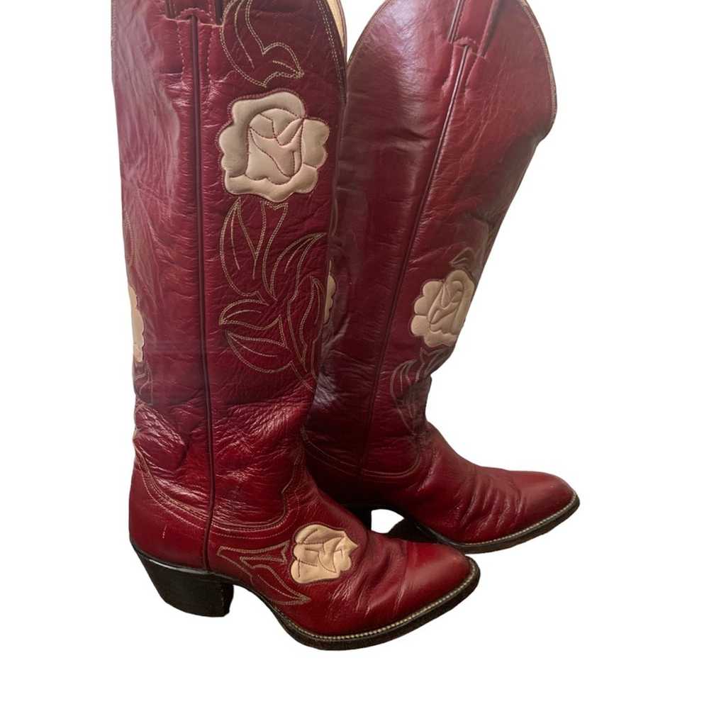 Vintage Justin Western Knee High Leather Cowboy B… - image 2