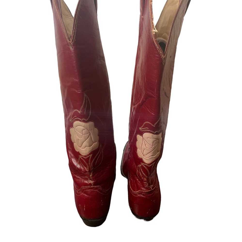 Vintage Justin Western Knee High Leather Cowboy B… - image 4