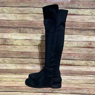 Stuart Weitzman Black Suede 5050 Tall Boots - image 1