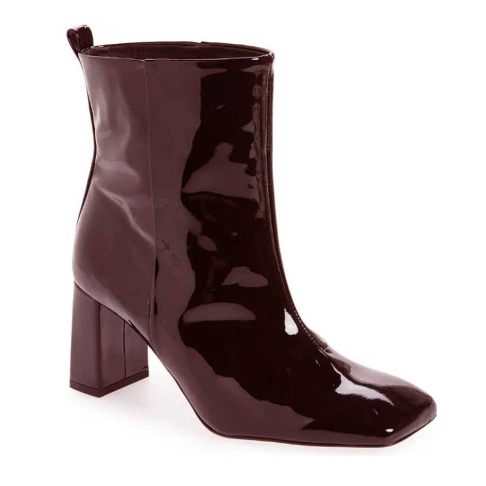 Good American Square Toe Patent Leather Booties i… - image 1