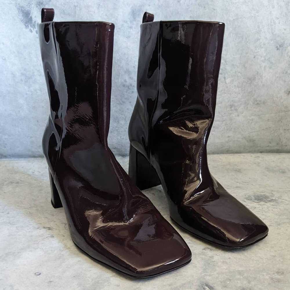 Good American Square Toe Patent Leather Booties i… - image 3