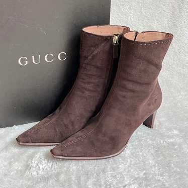 Gucci brown suede ankle boots