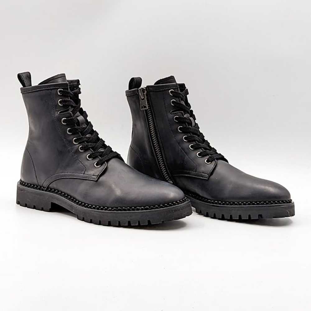 All Saints Whitmore Black Leather Combat Boots si… - image 1