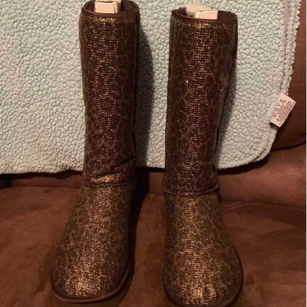 Womens leopard sequin uggs- size 8 - image 1