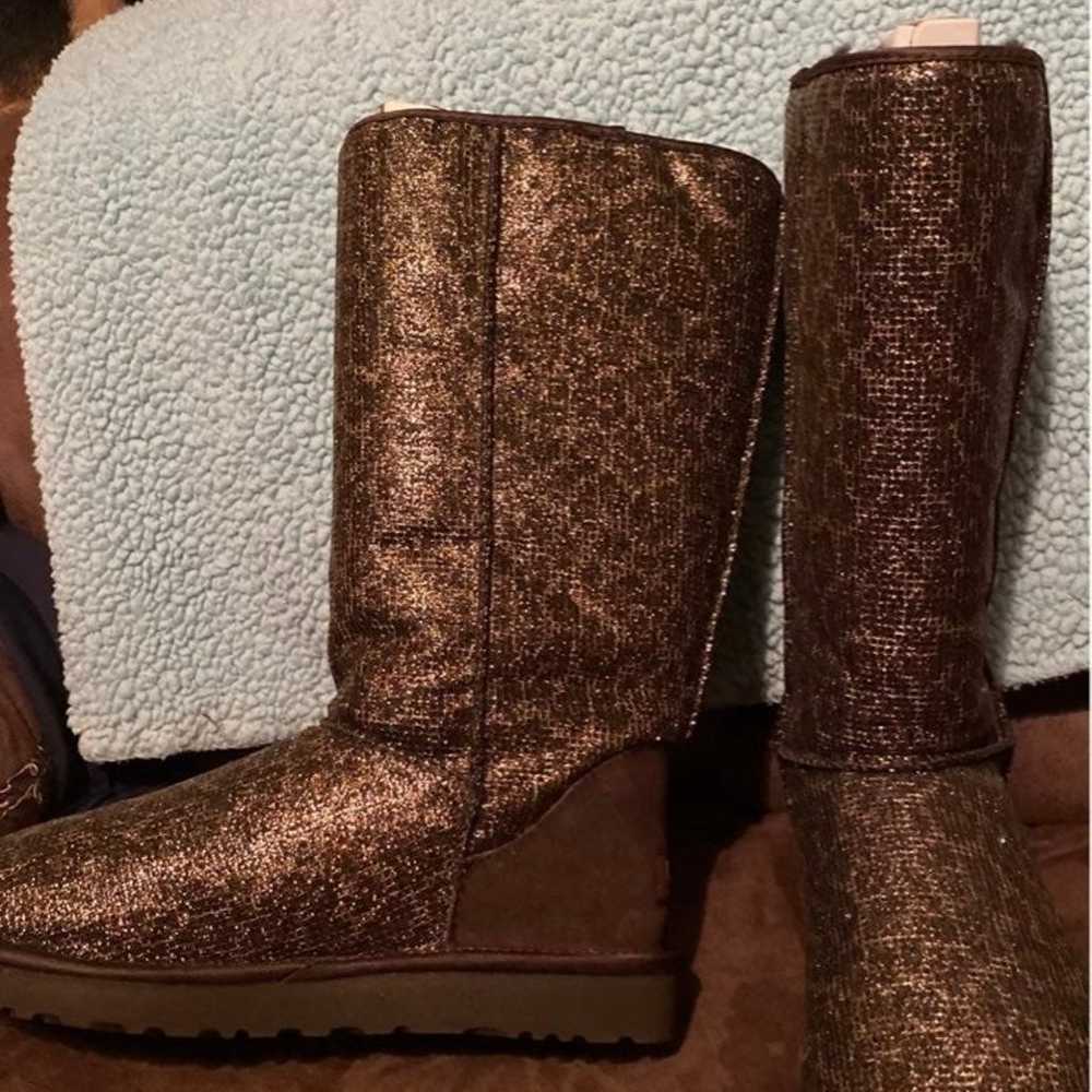 Womens leopard sequin uggs- size 8 - image 3