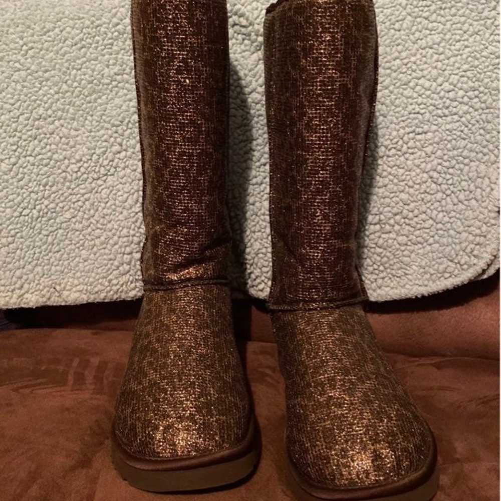 Womens leopard sequin uggs- size 8 - image 5