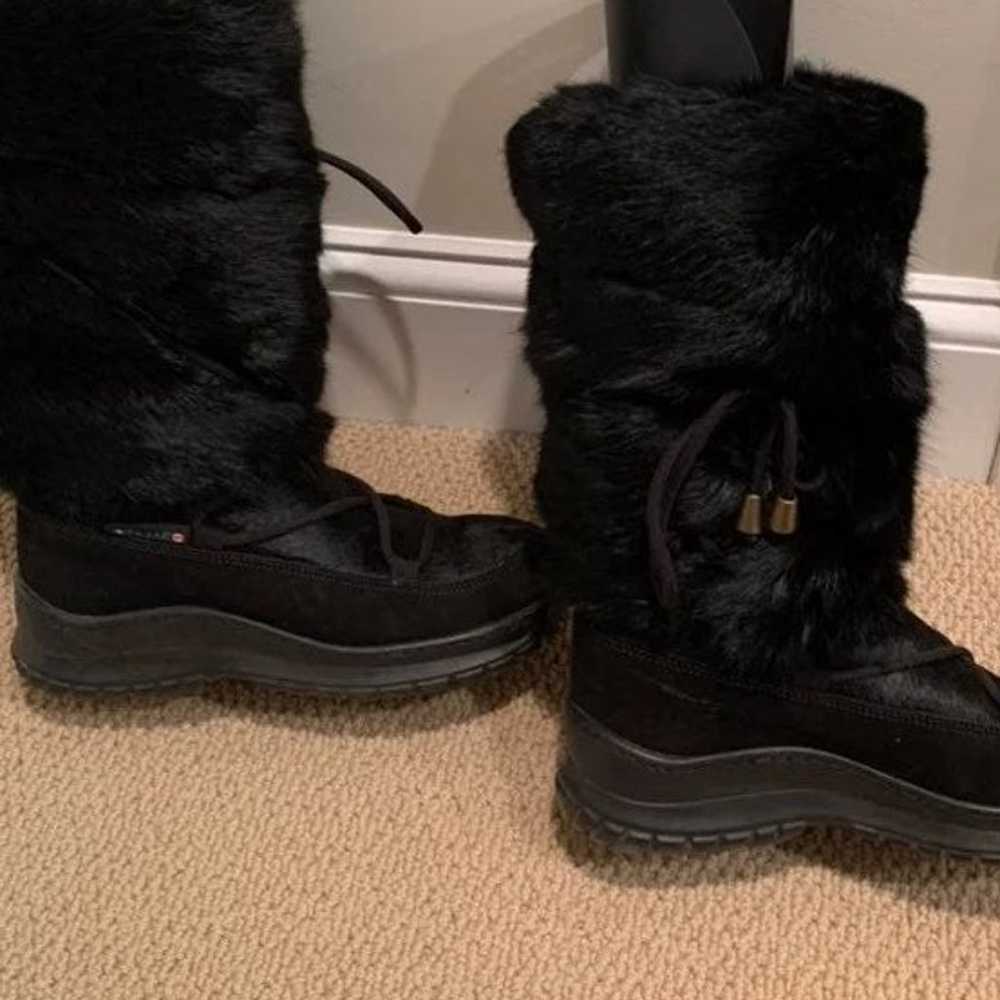 NWOT, Pajar black fur winter boots - image 2
