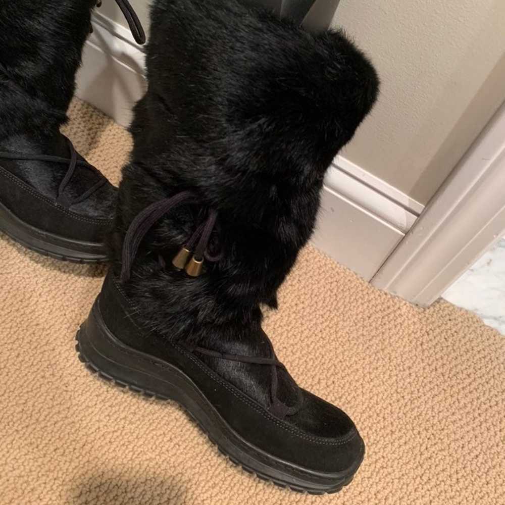 NWOT, Pajar black fur winter boots - image 3