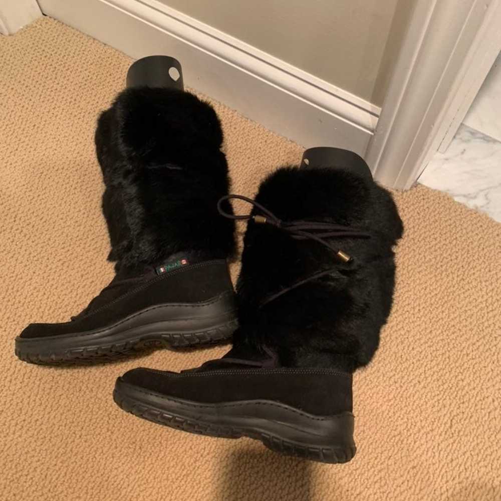 NWOT, Pajar black fur winter boots - image 5