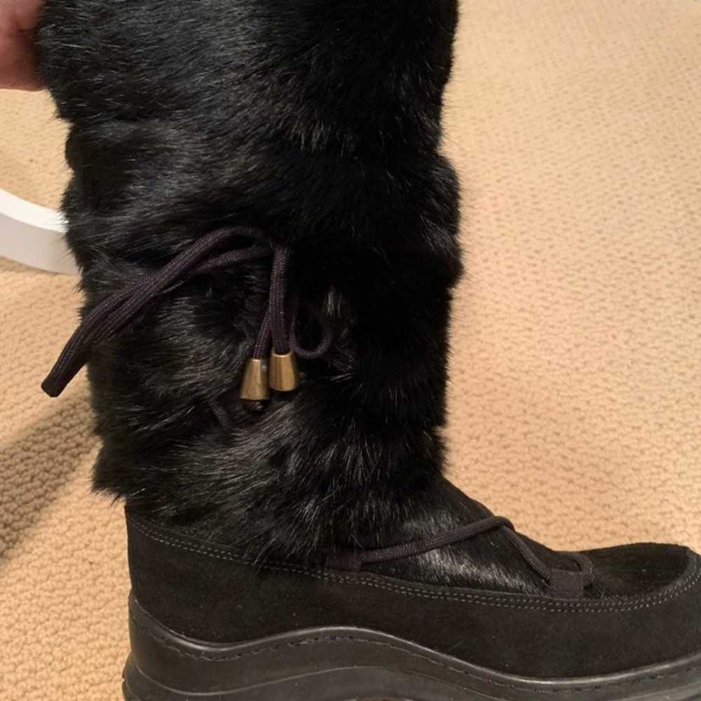 NWOT, Pajar black fur winter boots - image 9