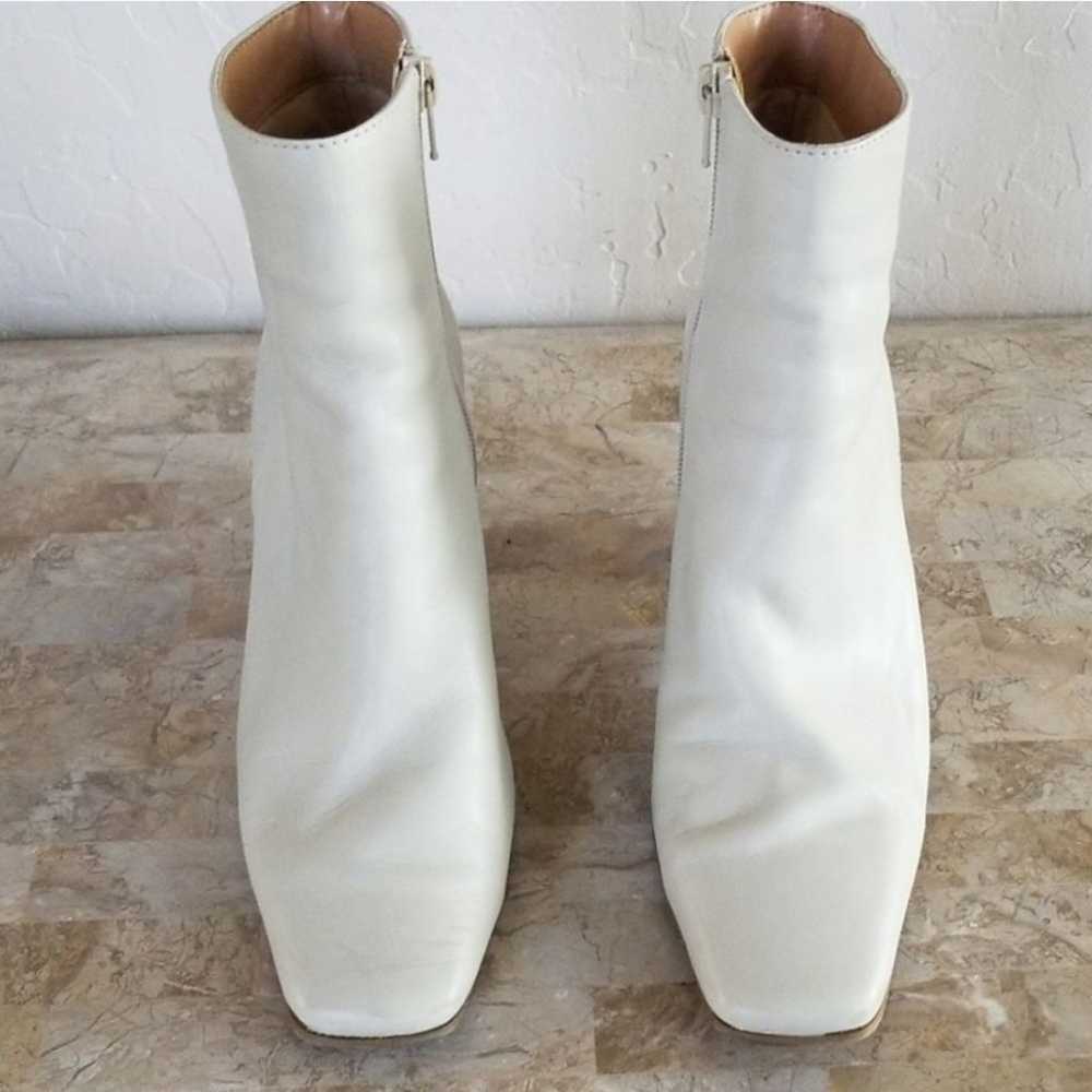 bloomingdales cream leather booties - image 3