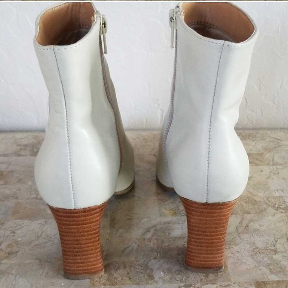 bloomingdales cream leather booties - image 4