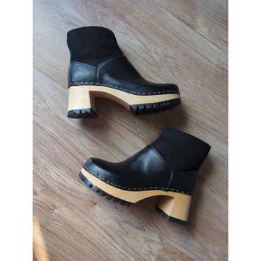 Swedish Hasbeens Slip On Shearling Clog Boots Wom… - image 1