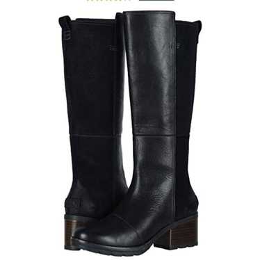 SOREL CATE LEATHER TALL BLACK BOOTS 5.5