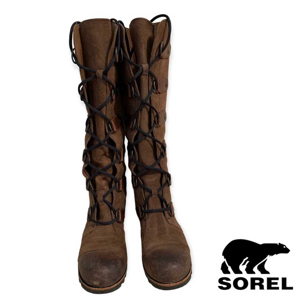 Sorel Joan Of Arctic Wedge Tall Leather Boots Lac… - image 3