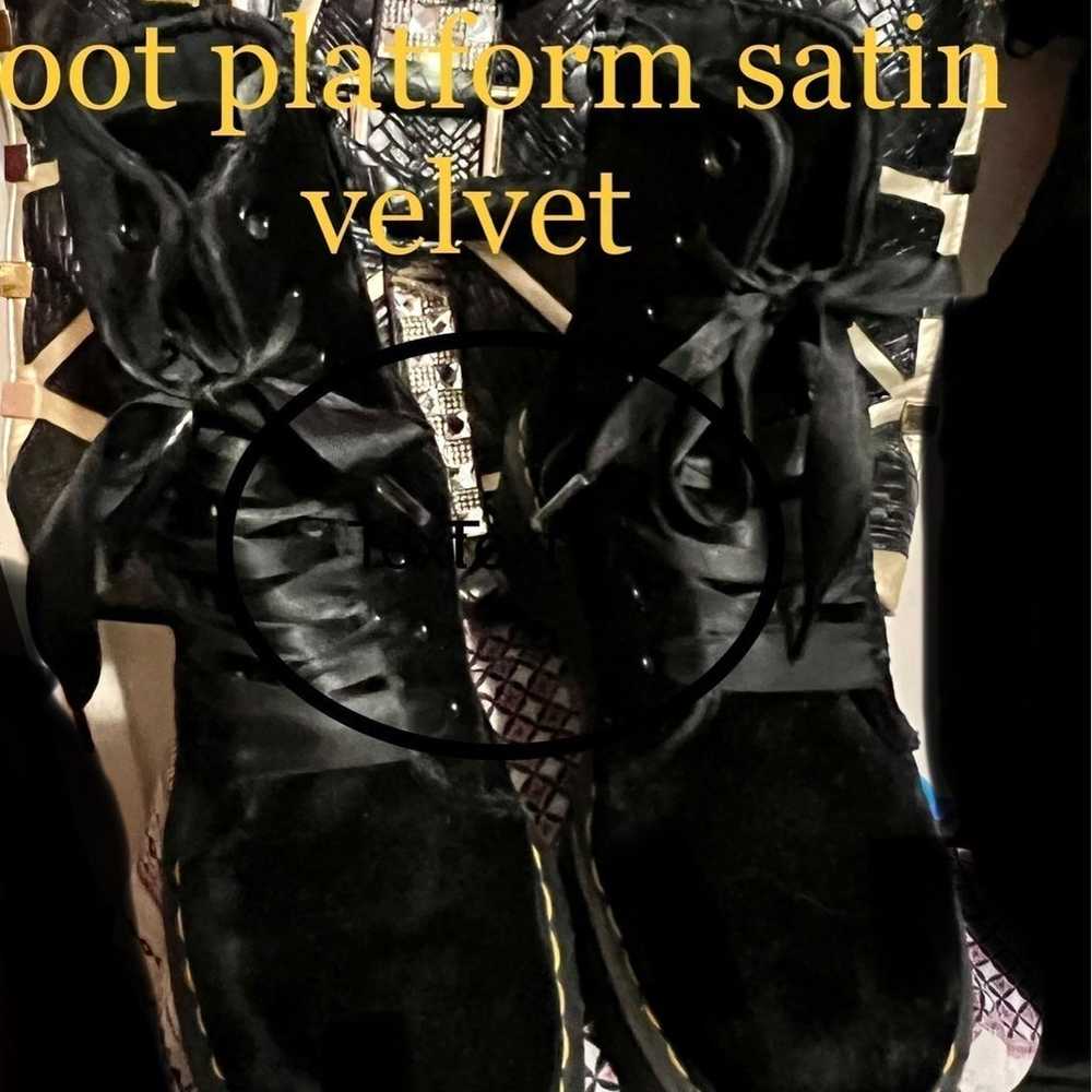 Dr marten Jadon platform  velvet with satin laces… - image 6