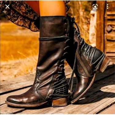 FREEBIRD lace up boots, Diamond, size 7 - image 1