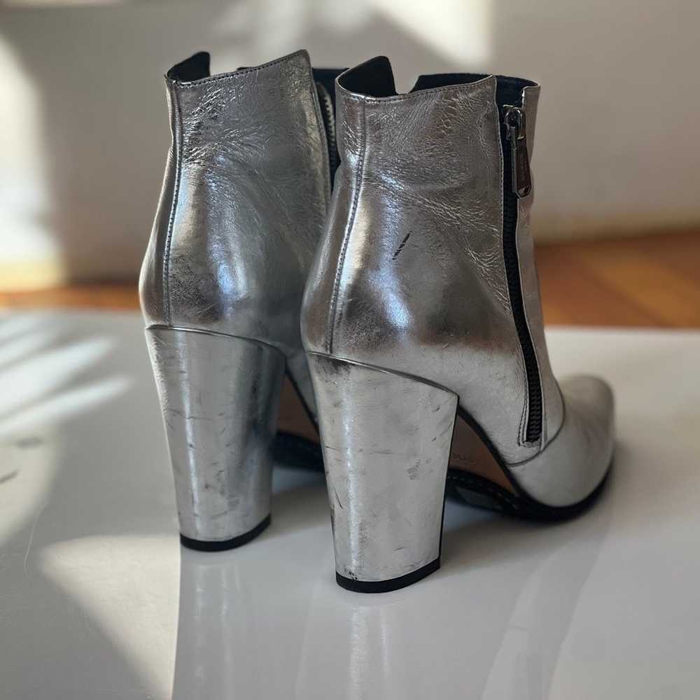 BALMAIN Silver Leather Ankle Boots 38/US7 $870 - image 5