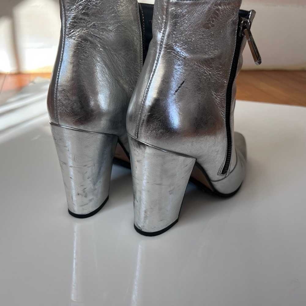 BALMAIN Silver Leather Ankle Boots 38/US7 $870 - image 8