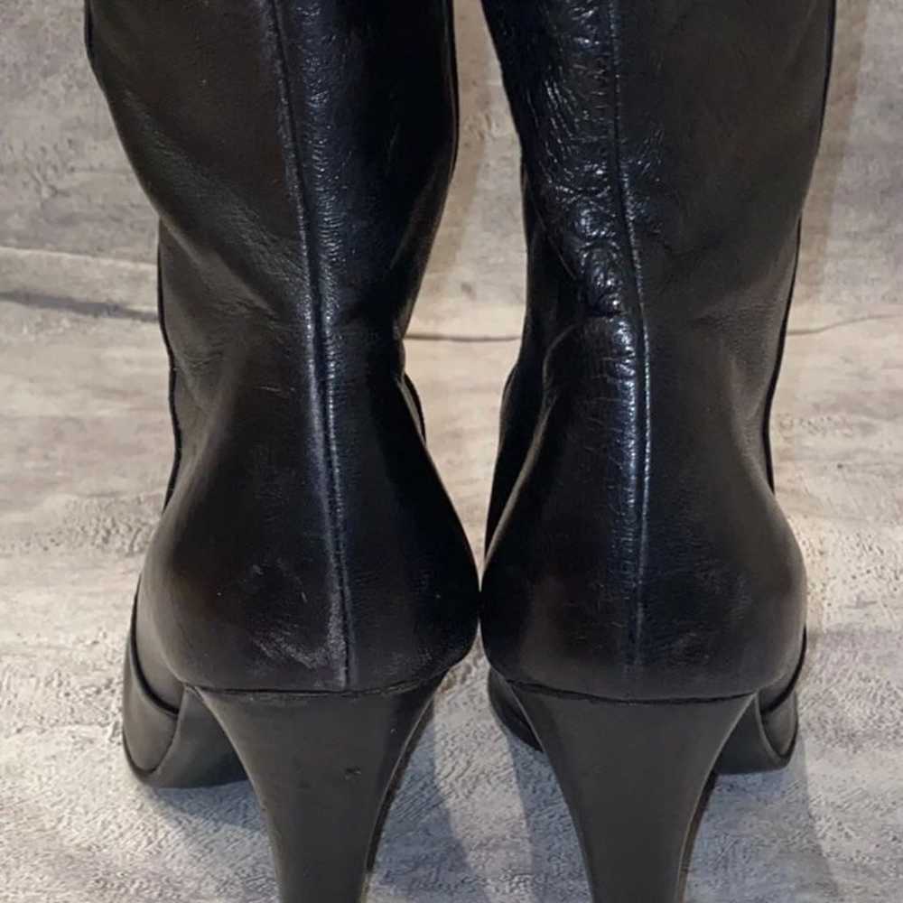 AUTH Prada Italy Black Leather Riding Knee High S… - image 5