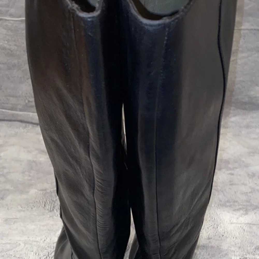 AUTH Prada Italy Black Leather Riding Knee High S… - image 6