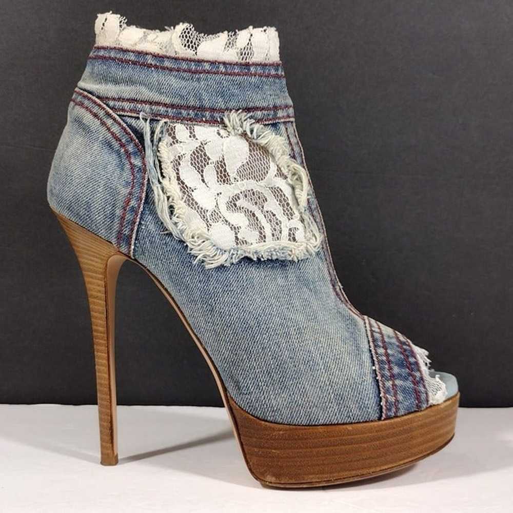 Gianmarco Lorenzi Women's Distressed Denim Bootie… - image 3